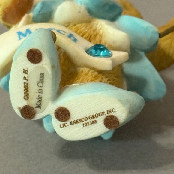 Vintage Cherished Teddies Figurine Enesco Anthropomorphic Birthstone March Fairy - Picture 3 of 3
